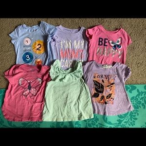 6 piece bundle of toddler girl t-shirts